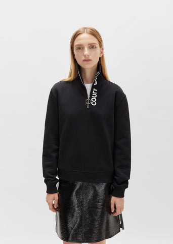 Zipped Neck Logo Sweatshirt