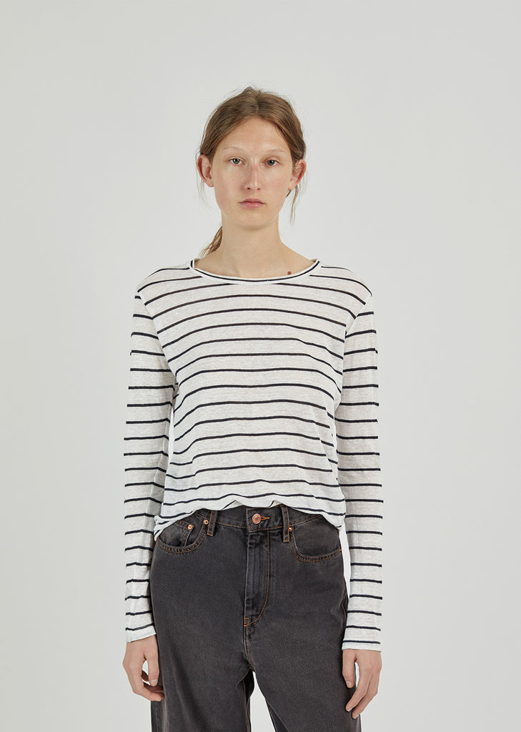 Aaron Striped Linen T-Shirt