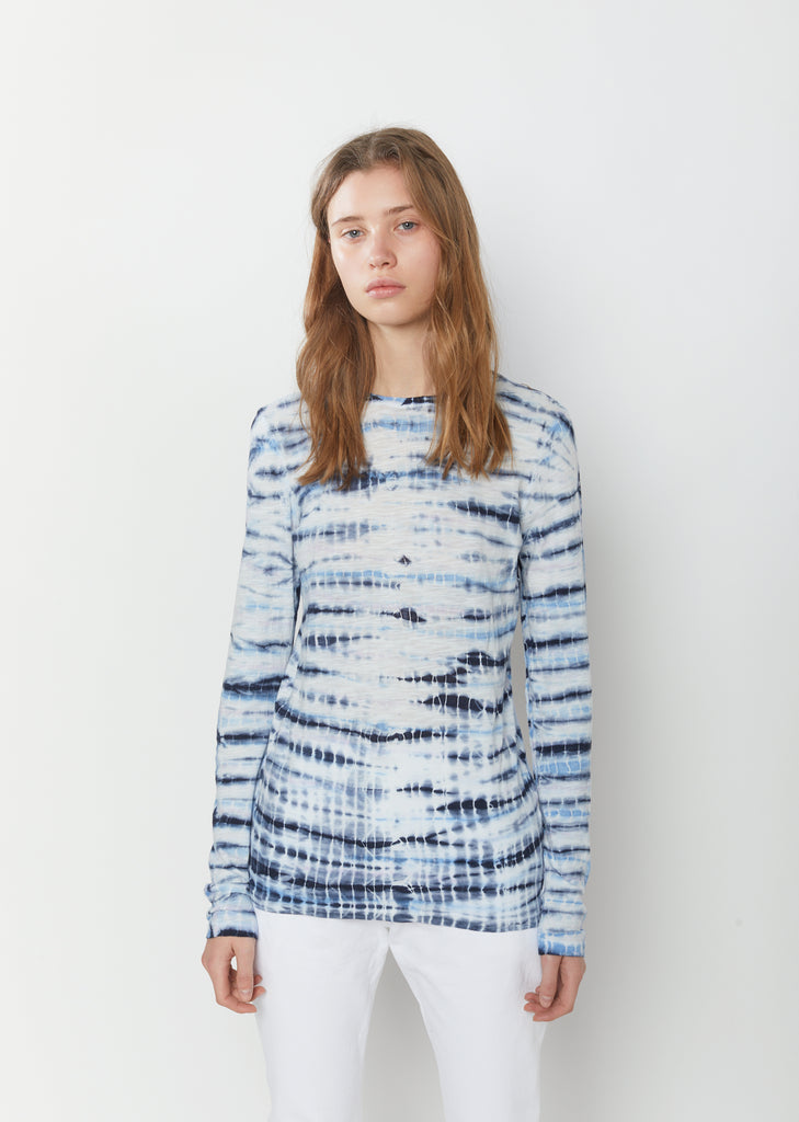 Long Sleeve Tie Dye Tissue T-Shirt