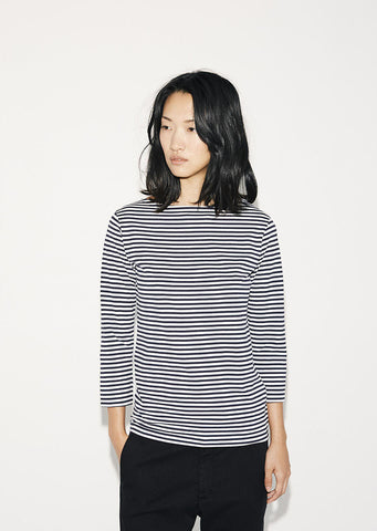 Boat Neck Stripe Tee