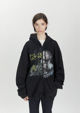 Heavy Melton Zipped Hoodie