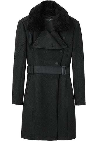 Black Wool Driving Coat