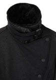 Black Wool Driving Coat