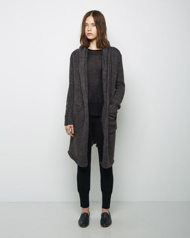 Hooded Rib Knit Coat