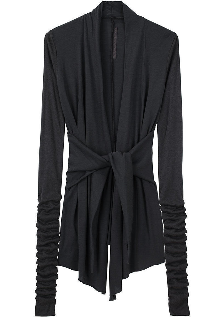 Draped Jacket w/ Waist Tie