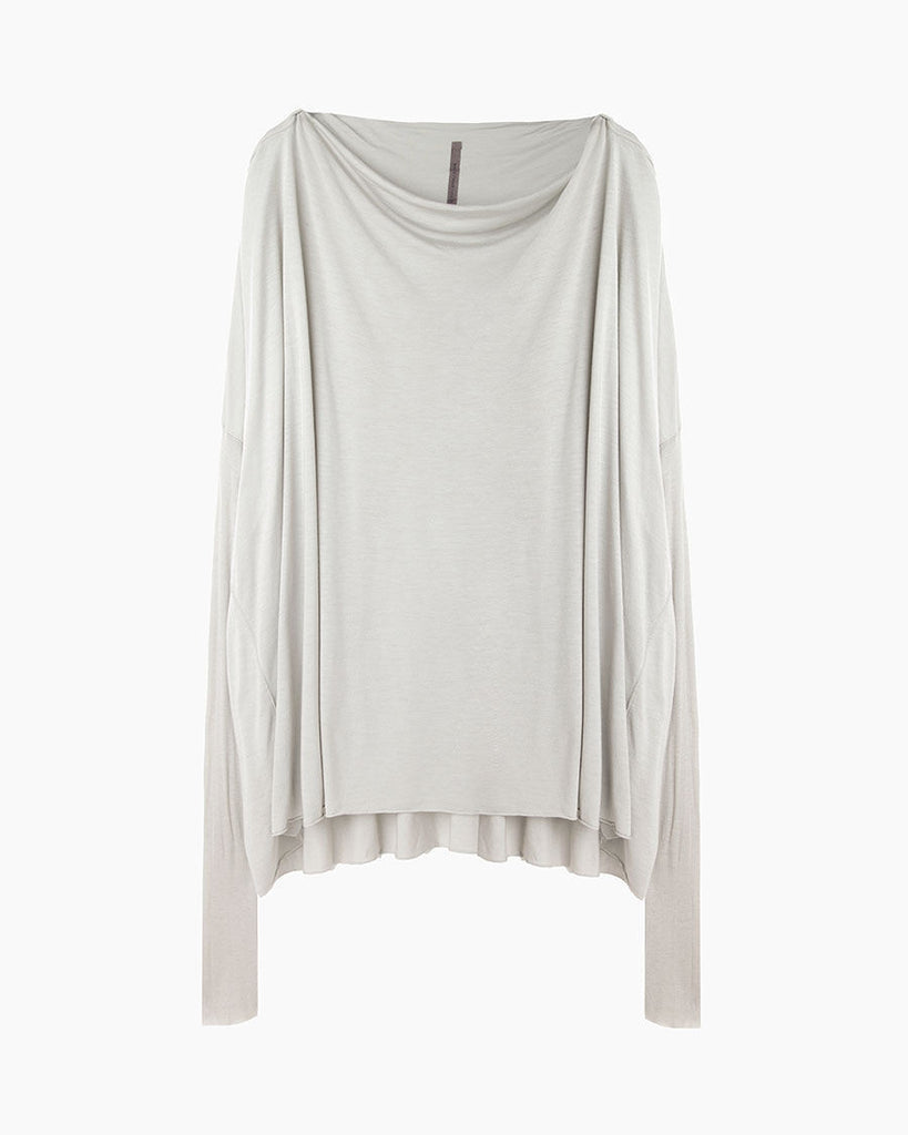 Slim Sleeve Drape Neck Top