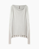 Slim Sleeve Drape Neck Top