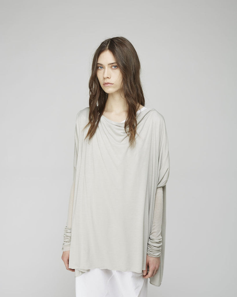 Slim Sleeve Drape Neck Top