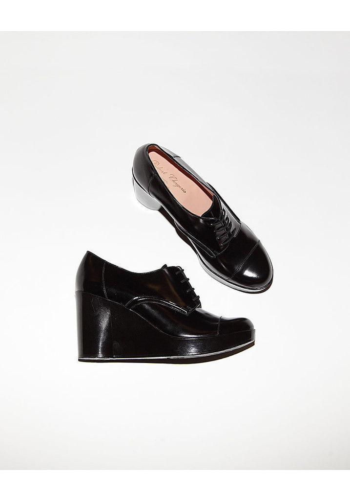 Coffee Lace Up Wedge