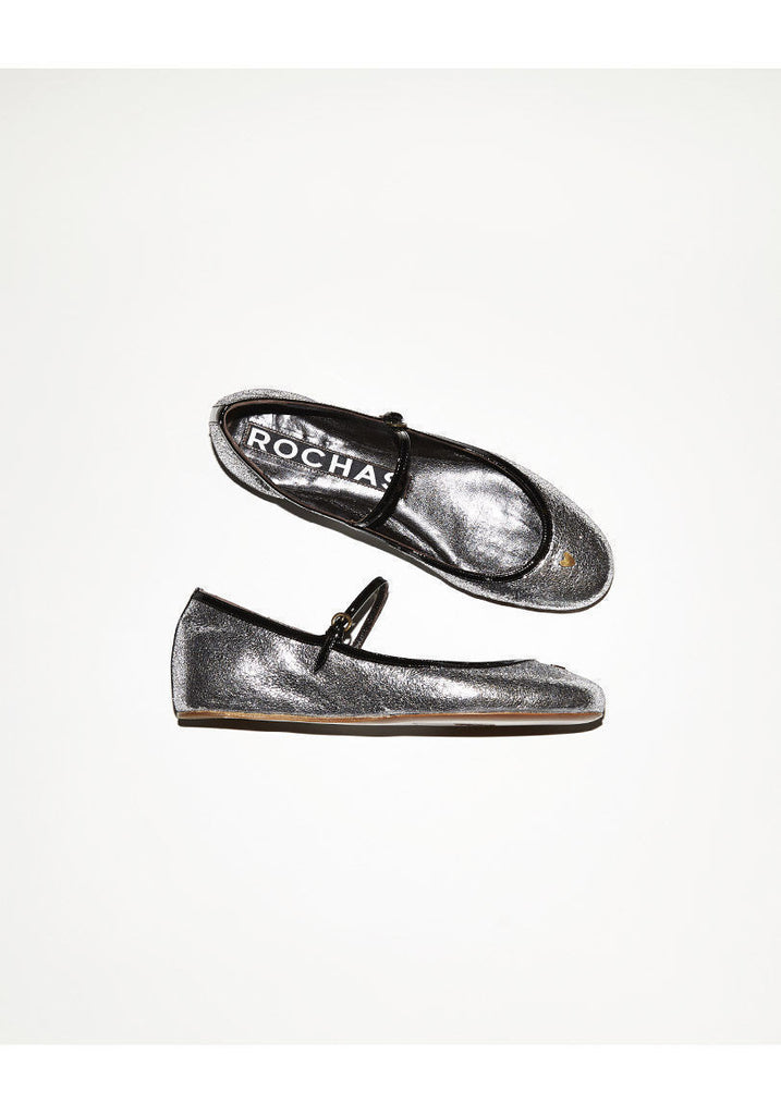 Metallic Mary Jane Flat