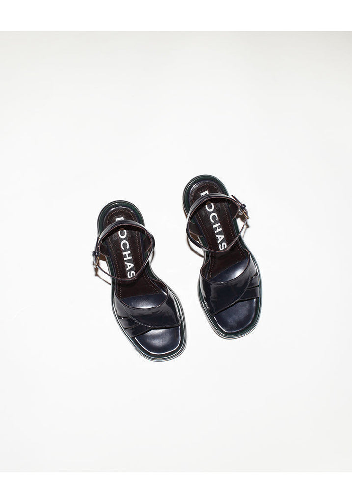 Patent Sandal with Heel