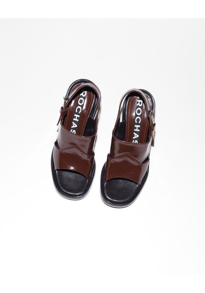 Patent Sandal with Heel