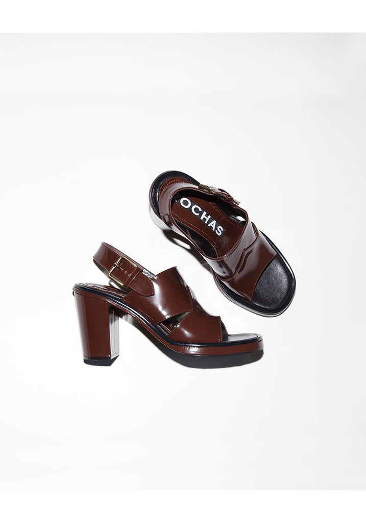 Patent Sandal with Heel