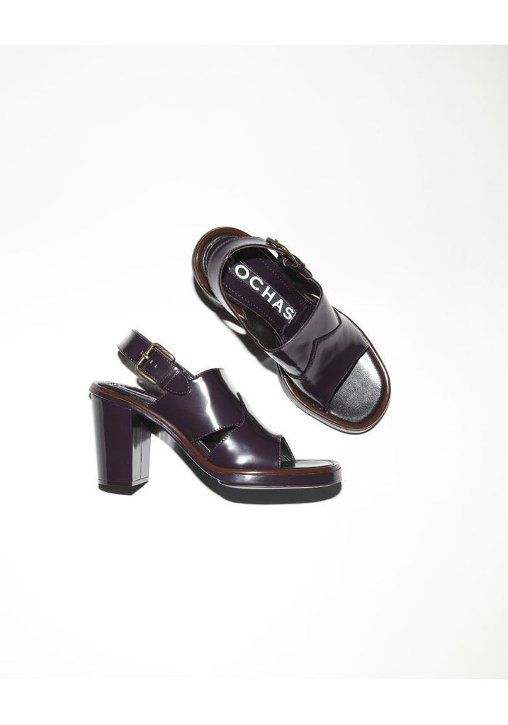 Patent Sandal with Heel