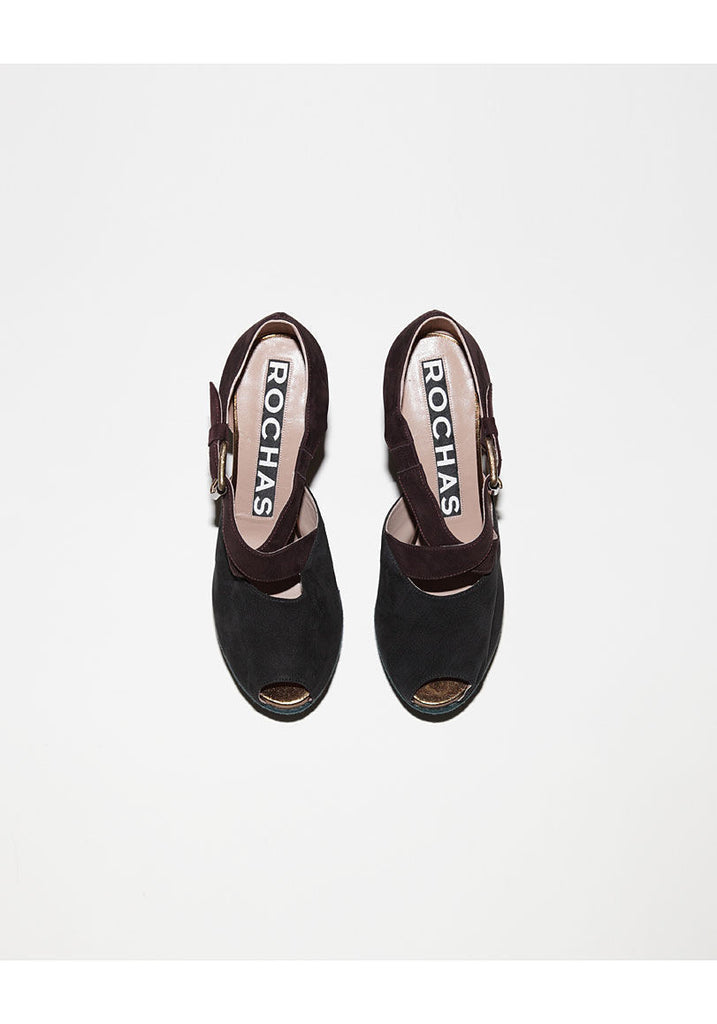 Peep Toe Cross Strap Platform