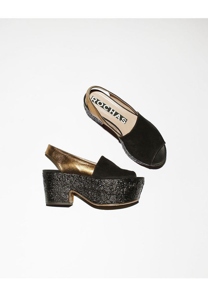 Textured Platform Slingback