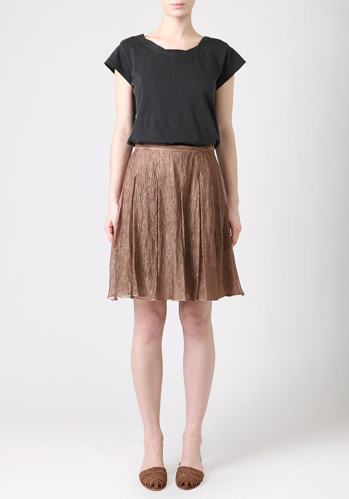 Pleated Metallic Skirt
