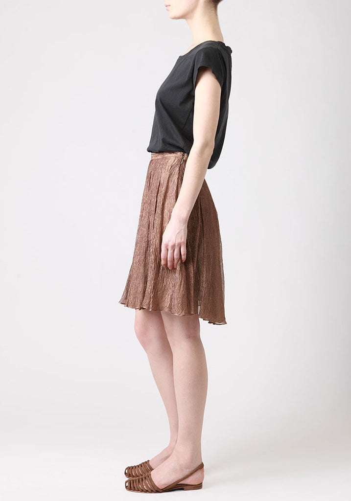 Pleated Metallic Skirt