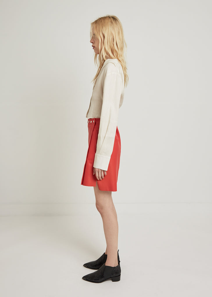 Shirin Nappa Leather Wrap Skirt