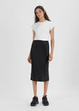 Satin Straight Midi Skirt