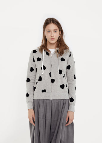 Heart Flocked Hoodie