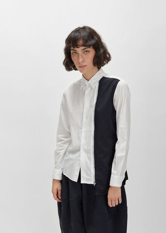 Cotton Broad x Wool Stripe Shirt