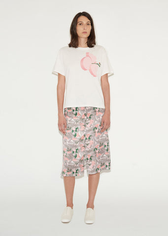 Tropical Floral Print Skirt