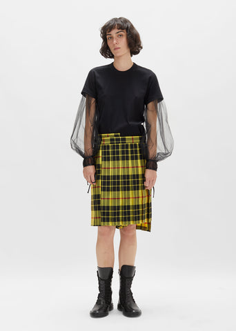 Wool Tartan Check Skirt