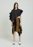 Draped Rib Knit Skirt