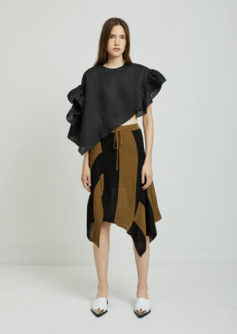 Draped Rib Knit Skirt