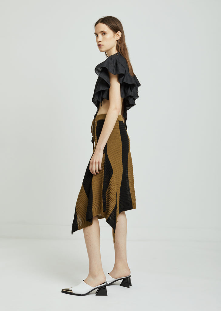 Draped Rib Knit Skirt