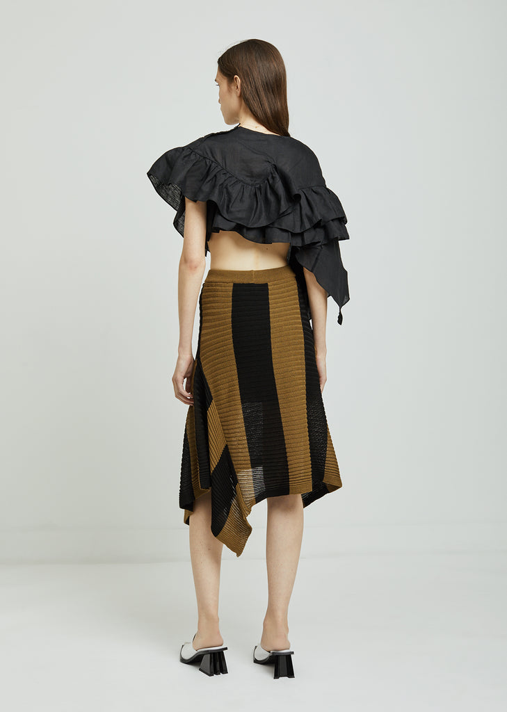 Draped Rib Knit Skirt