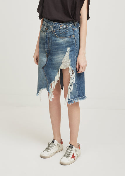 Norbury Short Denim Skirt by R13- La Garçonne