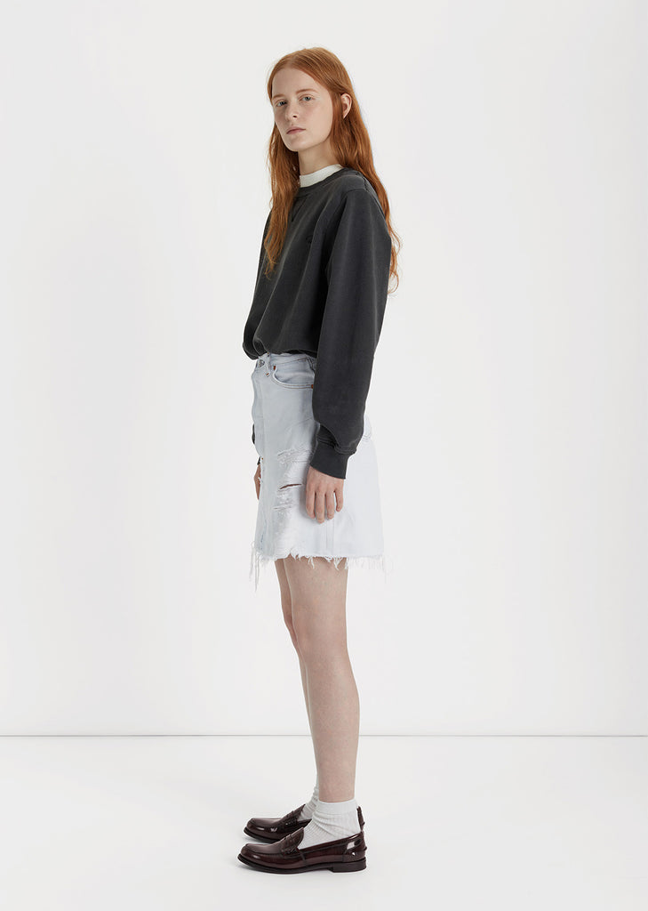 X Levi's High Waisted White Out Skirt