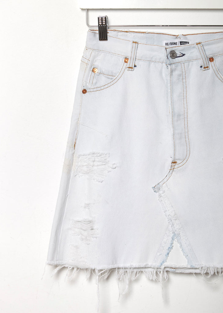 X Levi's High Waisted White Out Skirt