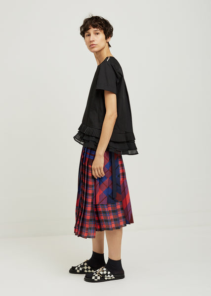 Plaid Mix Skirt by Sacai- La Garçonne