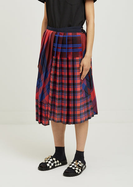 Plaid Mix Skirt by Sacai- La Garçonne