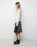 Pleated Flannel Combo Skirt