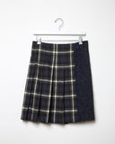 Pleated Flannel Combo Skirt