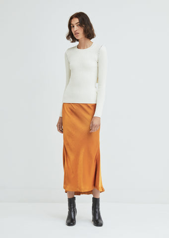 Xael Satin Bias Midi Skirt