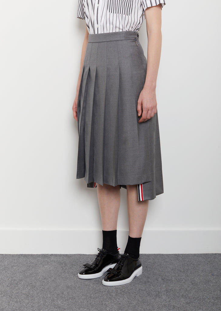 Wool Twill Pleated Skirt