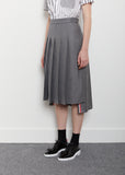 Wool Twill Pleated Skirt