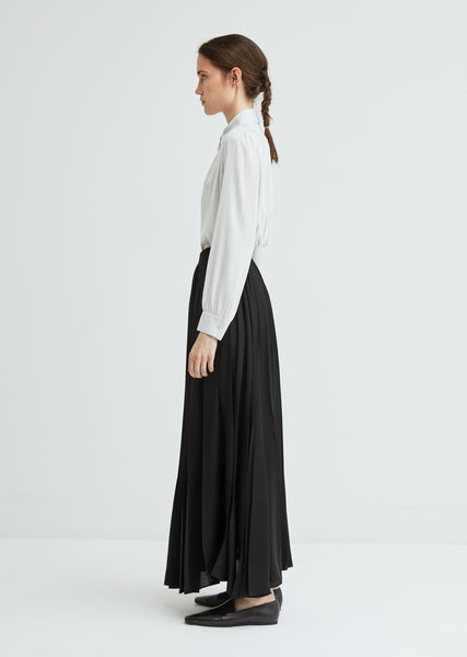 ★SIO★BUCKLE PLEATS STRIPE MAXI SKIRT [BLACK]★韓国送料込 Vailen Satin Pleated Maxi Skirt by The Row– La Garçonne