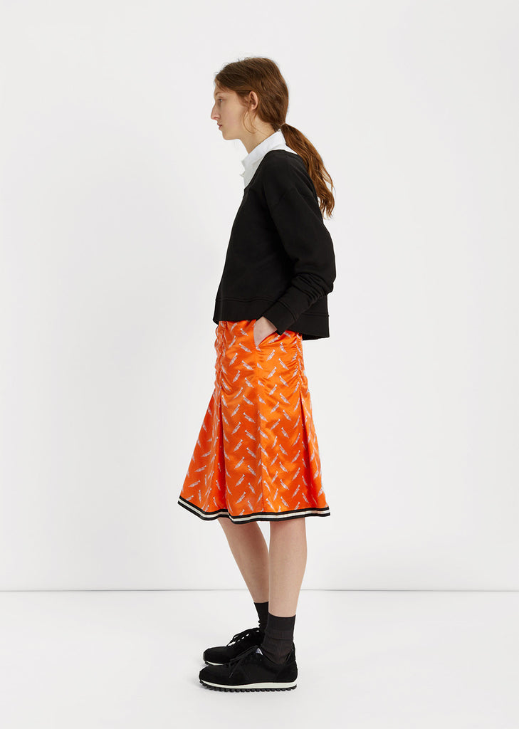 Trumpet Printed Contrast Trim Skirt