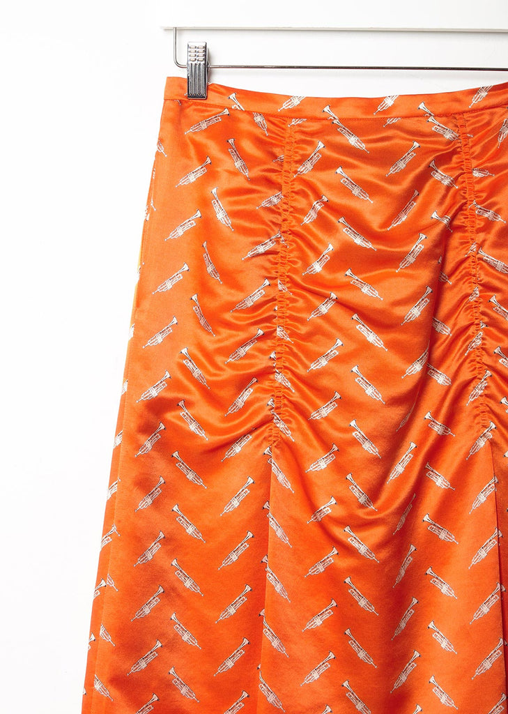 Trumpet Printed Contrast Trim Skirt