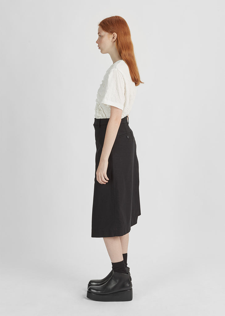 Cotton Angled Wrap Skirt
