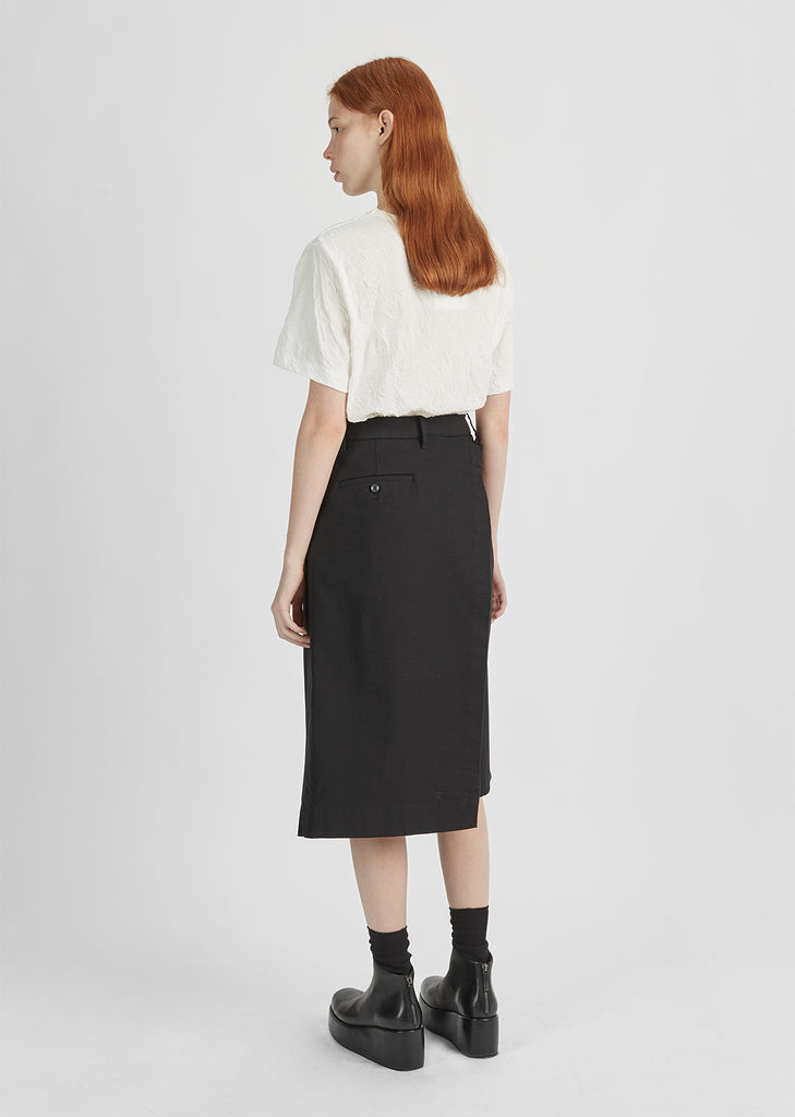 Cotton Angled Wrap Skirt