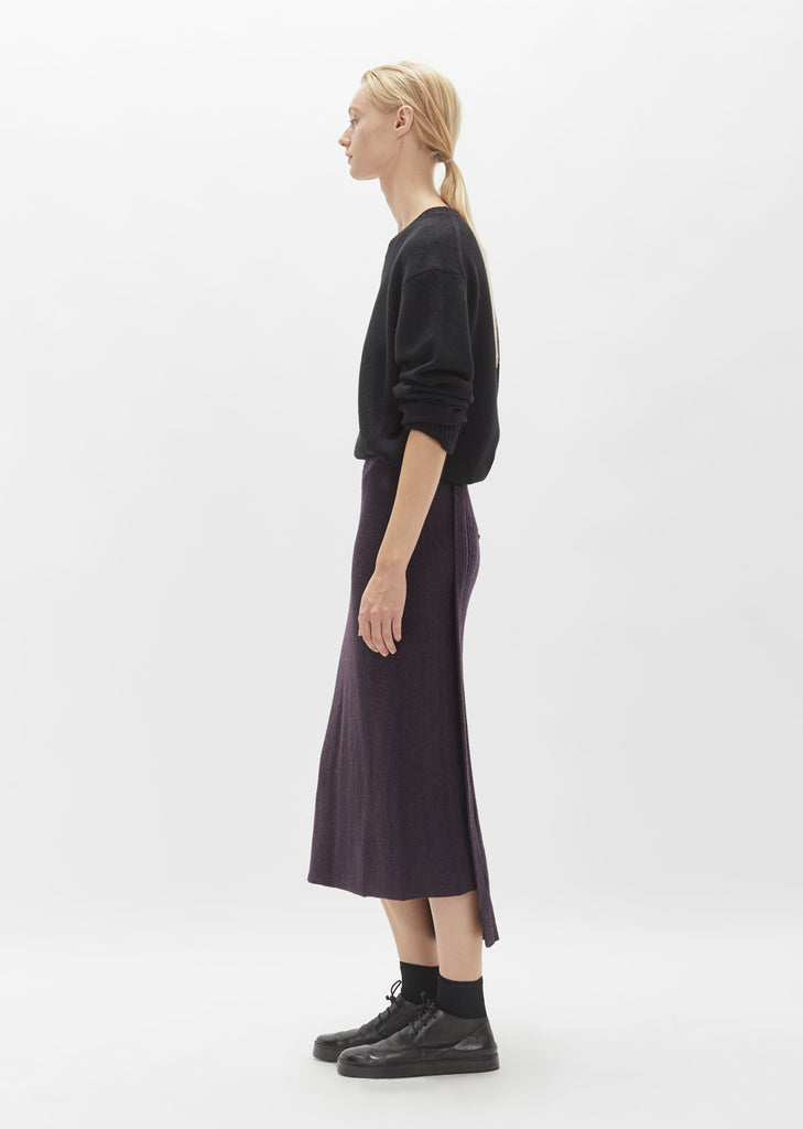 Plain Stitch Side Deco Rib Skirt
