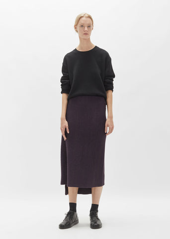 Plain Stitch Side Deco Rib Skirt