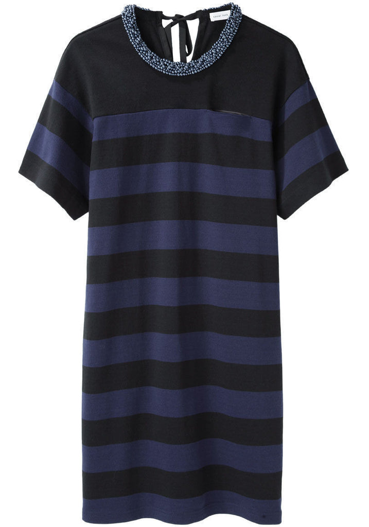 Beaded Collar T-Shirt Dress
